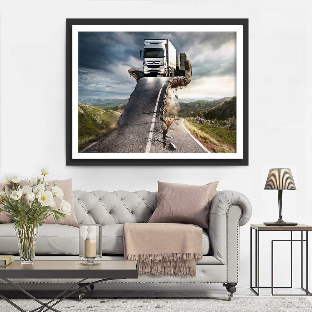 Abstrakte Straße und Transportfahrzeug Diamond Painting