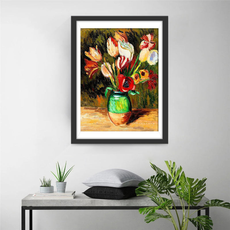 Abstrakte Tulpen in der Vase Diamond Painting