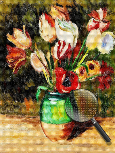 Abstrakte Tulpen in der Vase Diamond Painting