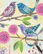 Abstrakte Vögel und Blumen Diamond Painting