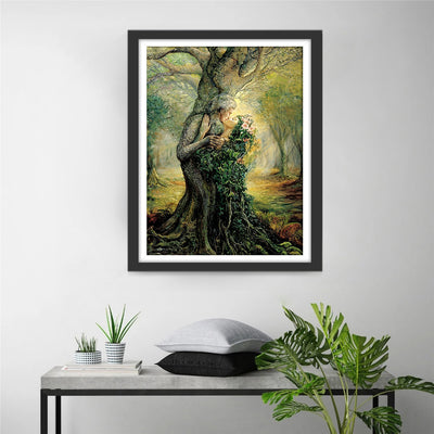 Abstrakter Baum im Wald Diamond Painting