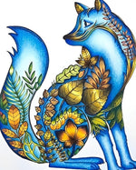 Abstrakter blauer Fuchs Diamond Painting