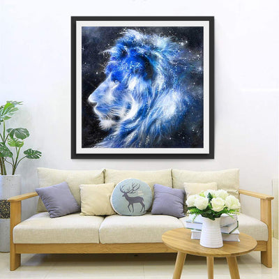 Abstrakter blauer Löwe Diamond Painting