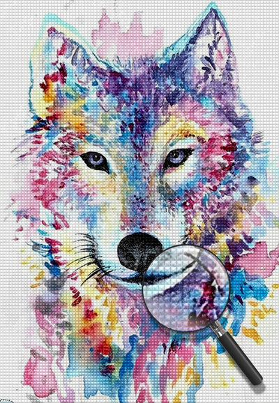 Abstrakter Wolf Diamond Painting