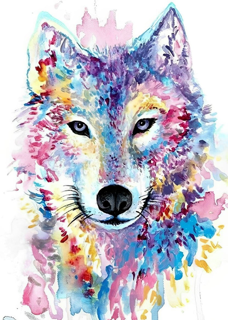 Abstrakter Wolf Diamond Painting