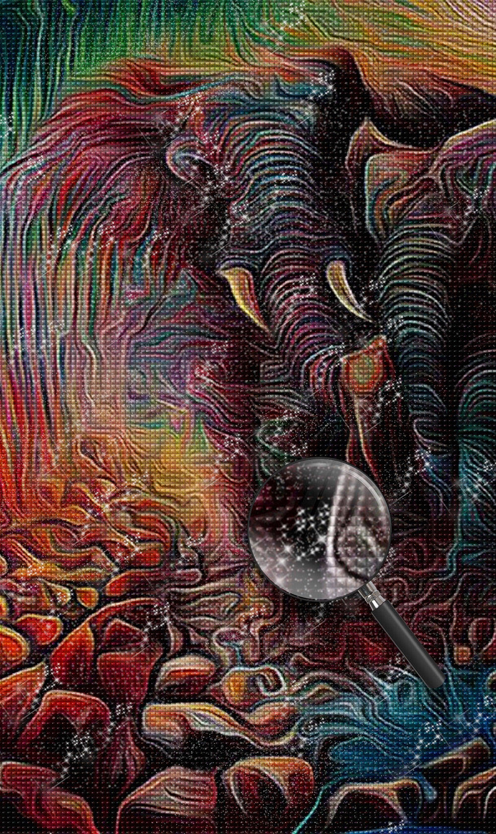 Abstraktes Elefantenpaar Diamond Painting