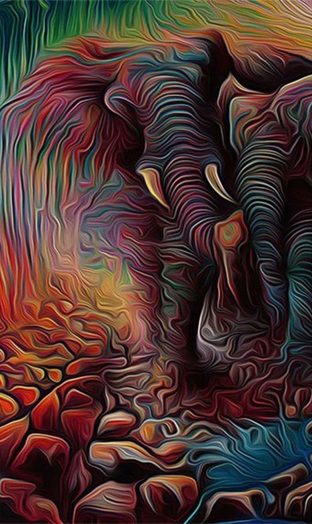 Abstraktes Elefantenpaar Diamond Painting