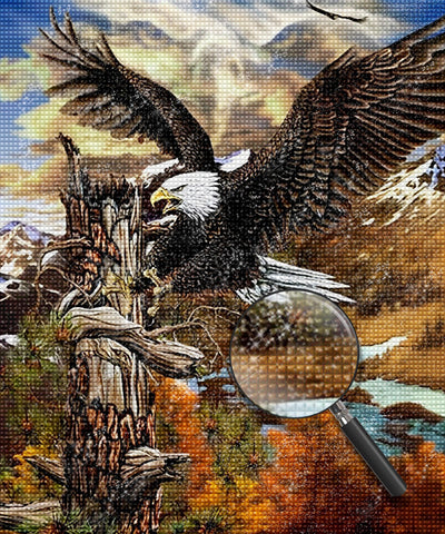 Adler auf dem Baumstumpf Diamond Painting