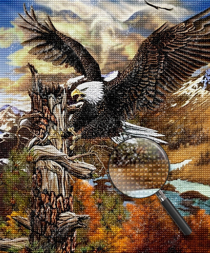 Adler auf dem Baumstumpf Diamond Painting