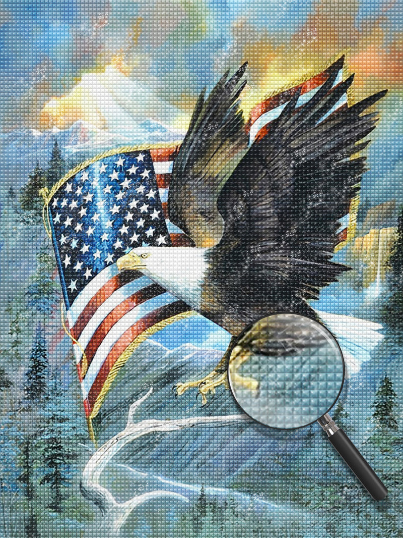 Adler mit der amerikanischen Flagge Diamond Painting