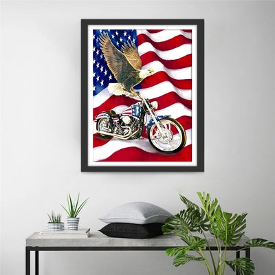 Adler Motorrad Flagge Diamond Painting