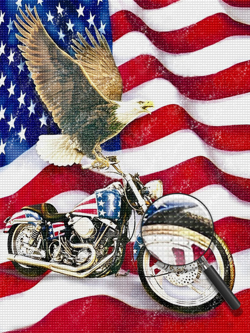 Adler Motorrad Flagge Diamond Painting