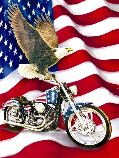 Adler Motorrad Flagge Diamond Painting