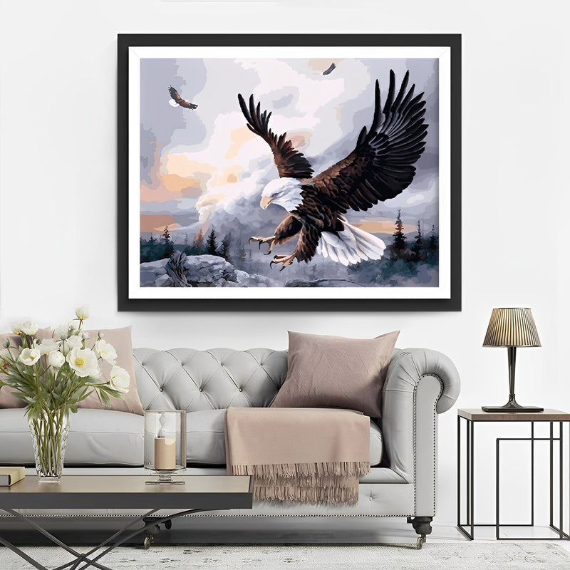 Adler unter dunklen Wolken Diamond Painting