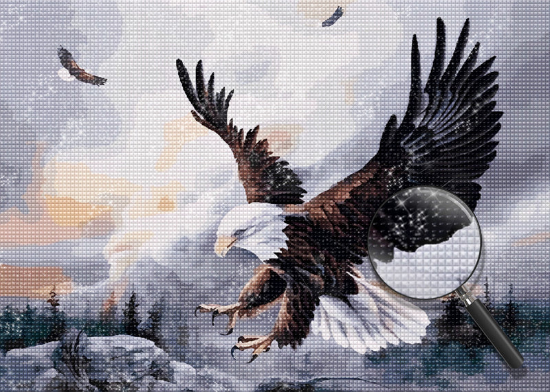 Adler unter dunklen Wolken Diamond Painting