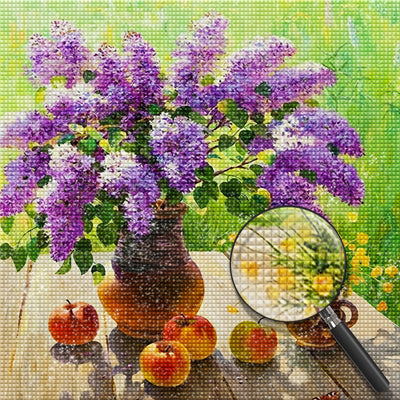 Äpfel und Flieder Diamond Painting