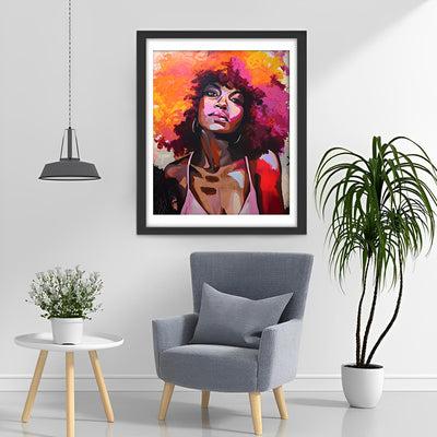 Afrikanische Frau mit Afro Diamond Painting