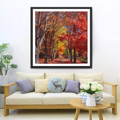 Ahornwald im späten Herbst Diamond Painting