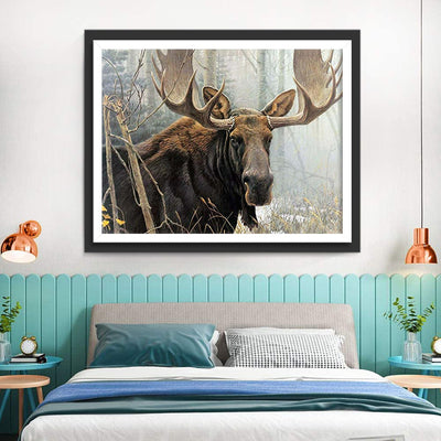 Alter Hirsch im Wald Diamond Painting