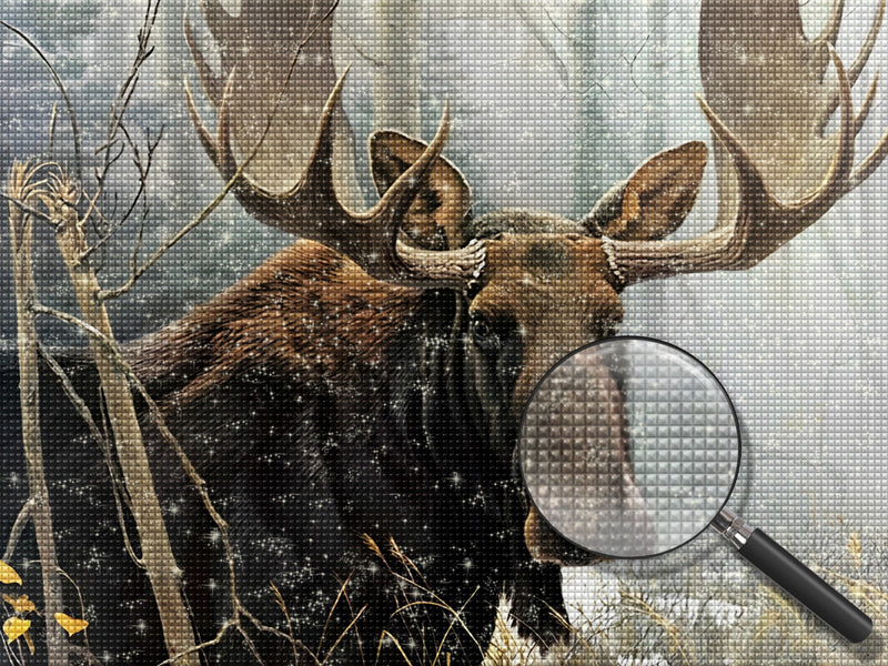 Alter Hirsch im Wald Diamond Painting