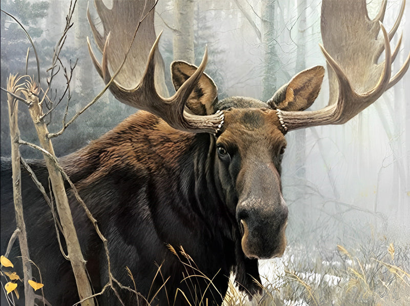 Alter Hirsch im Wald Diamond Painting