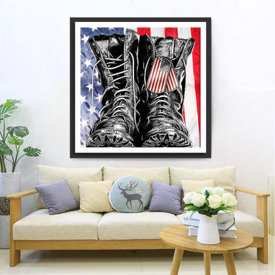 Amerikanische Kampfstiefel Diamond Painting