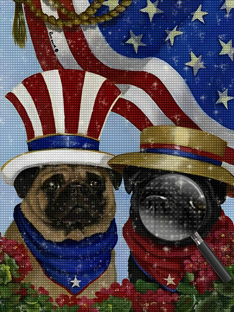 Amerikanischer Pug Diamond Painting