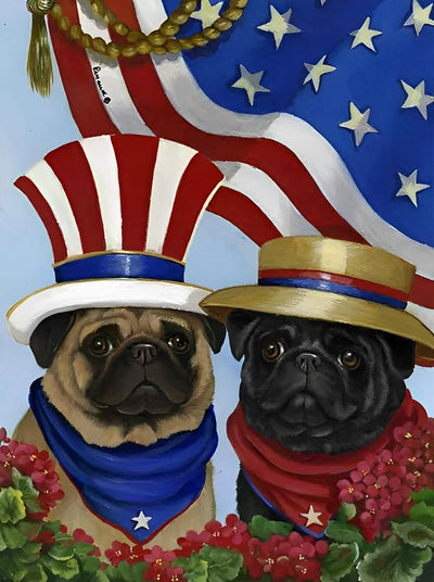 Amerikanischer Pug Diamond Painting