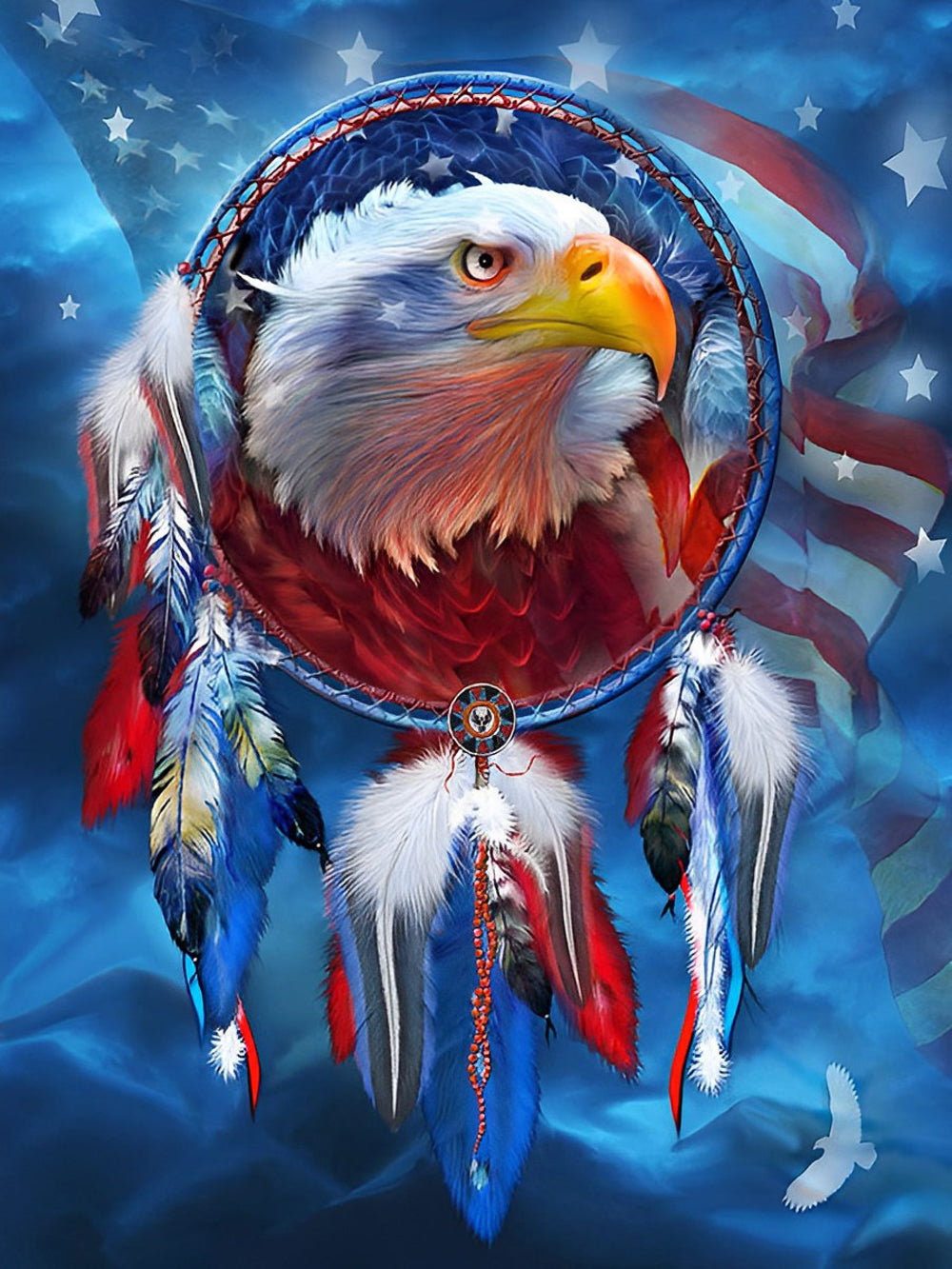 Amerikanischer Traumfänger mit Adler Diamond Painting