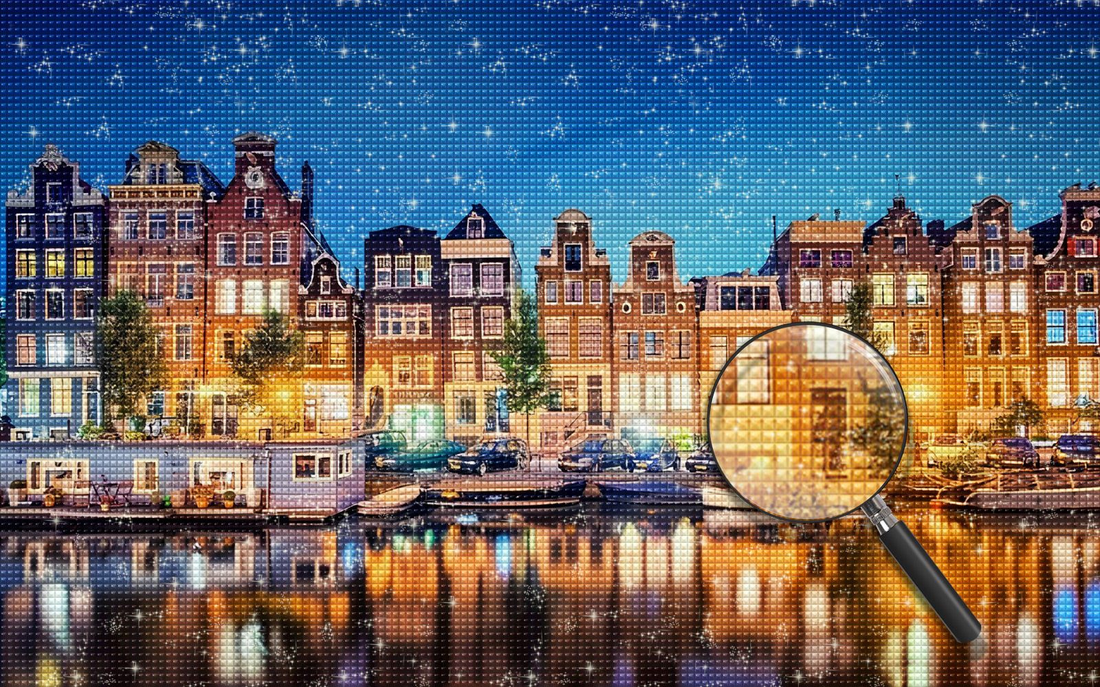 Amsterdam in der Nacht Diamond Painting