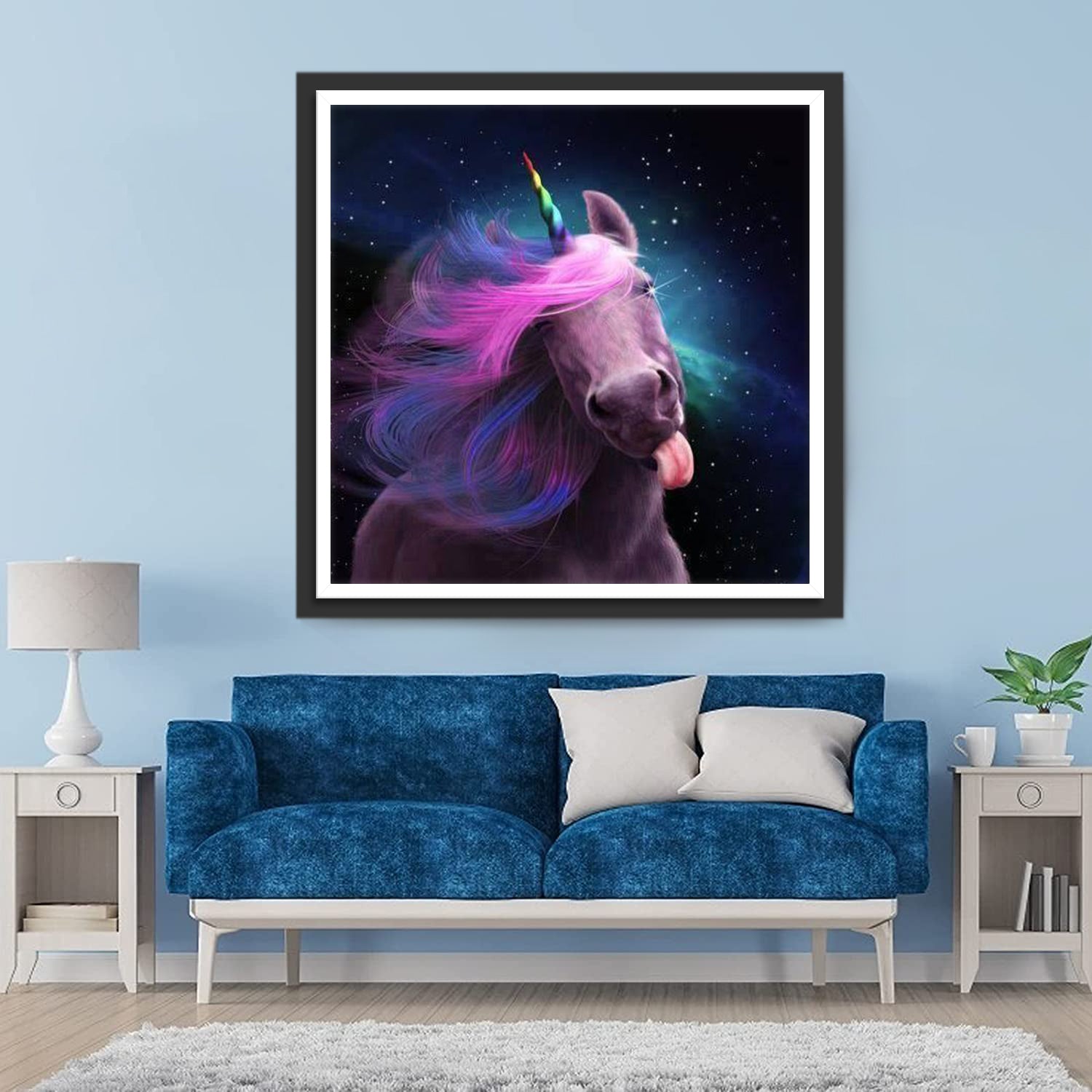 Arrogantes lila Einhorn Diamond Painting