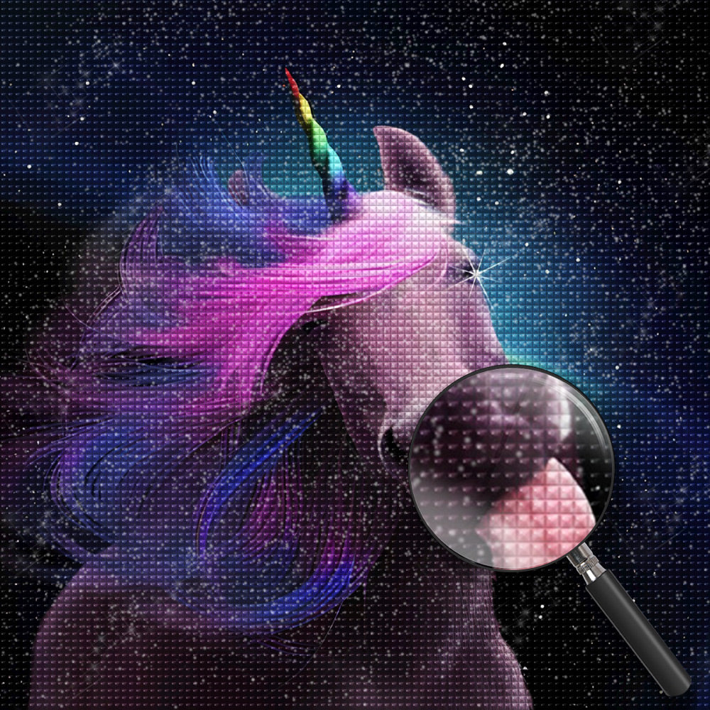 Arrogantes lila Einhorn Diamond Painting