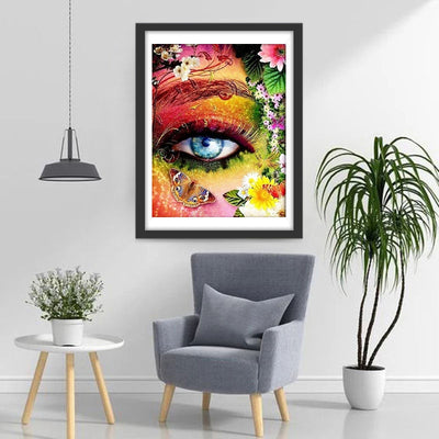 Auge Blumen Schmetterlinge Diamond Painting