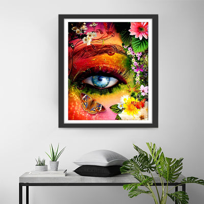 Auge Blumen Schmetterlinge Diamond Painting