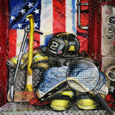 Ausrüstung der Feuerwehrleute Diamond Painting