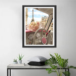 Auto, Blumen und Eiffelturm Diamond Painting