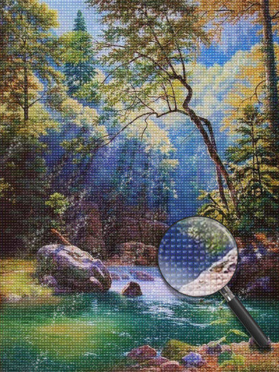 Bach im Wald Diamond Painting