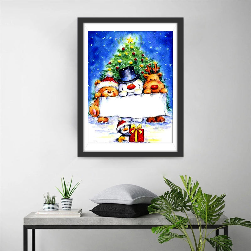 Bär Elch Pinguin Schneemann Weihnachtsgeschenk Diamond Painting