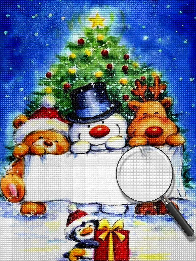 Bär Elch Pinguin Schneemann Weihnachtsgeschenk Diamond Painting