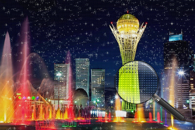 Bajterek-Turm bei Nacht Diamond Painting