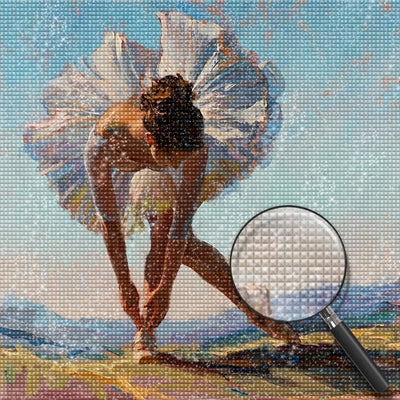 Balletttänzerin auf Felsen Diamond Painting