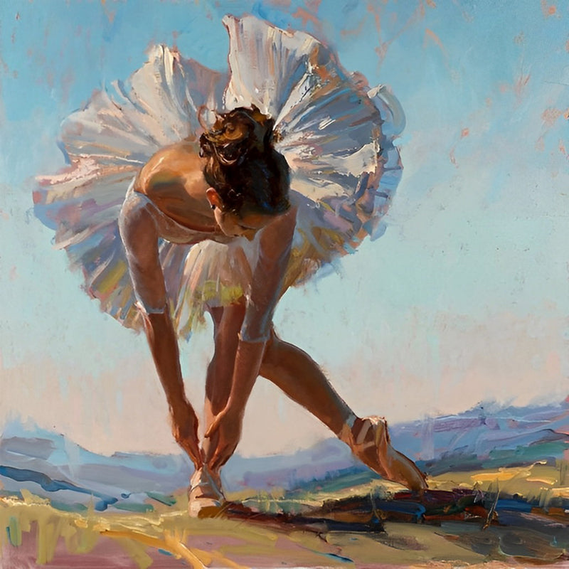 Balletttänzerin auf Felsen Diamond Painting