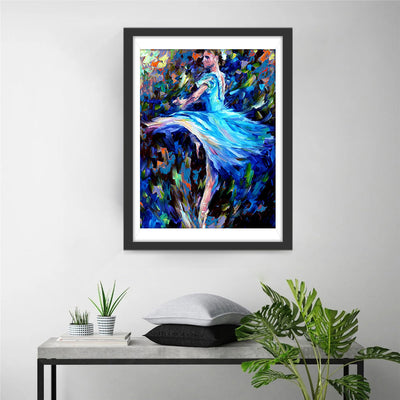 Balletttänzerin im blauen Kleid Diamond Painting