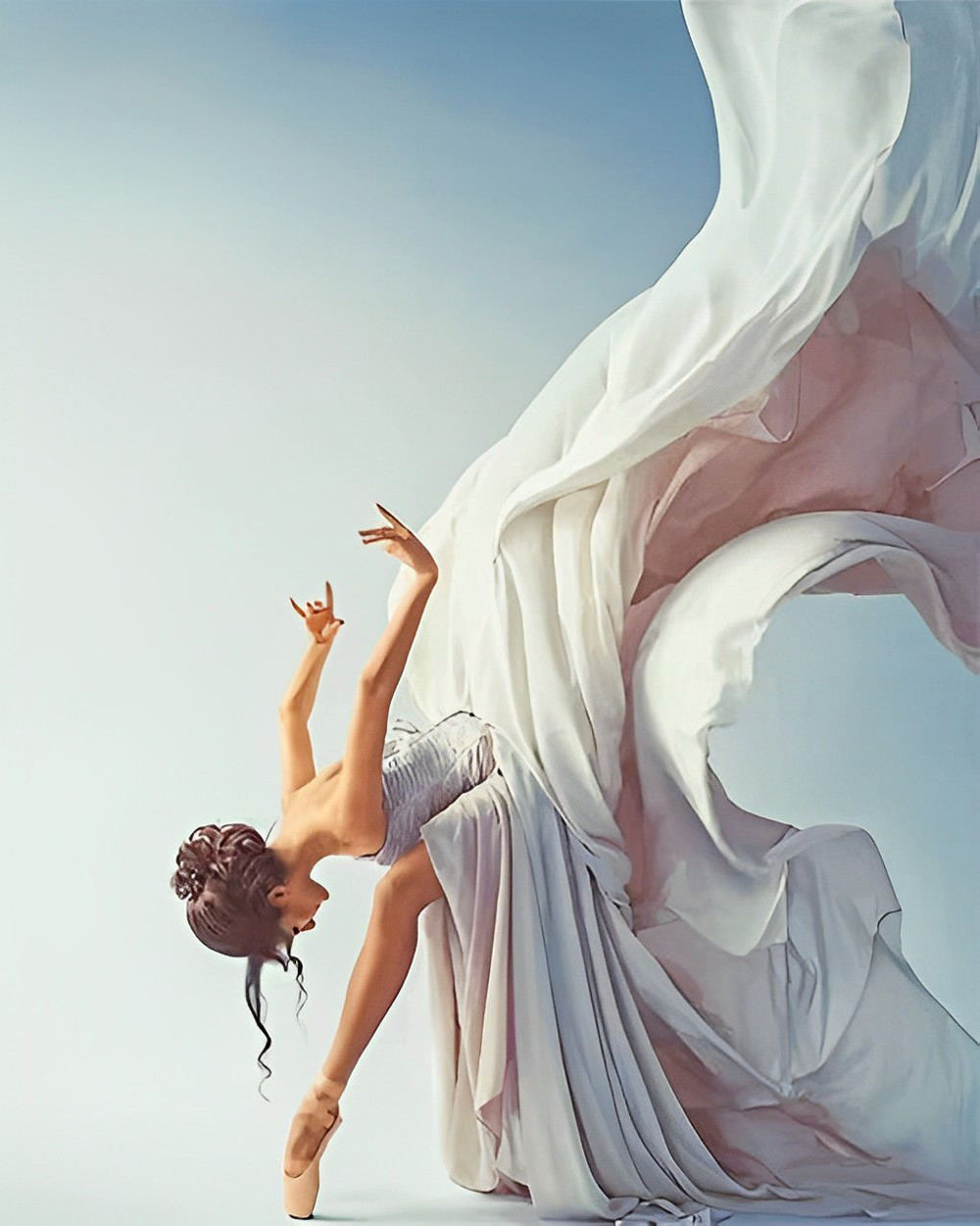 Balletttänzerin mit fliegendem Rockzipfel Diamond Painting