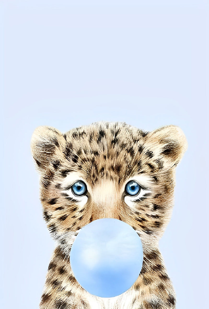 Ballon blasender Cartoon-Leopard Diamond Painting