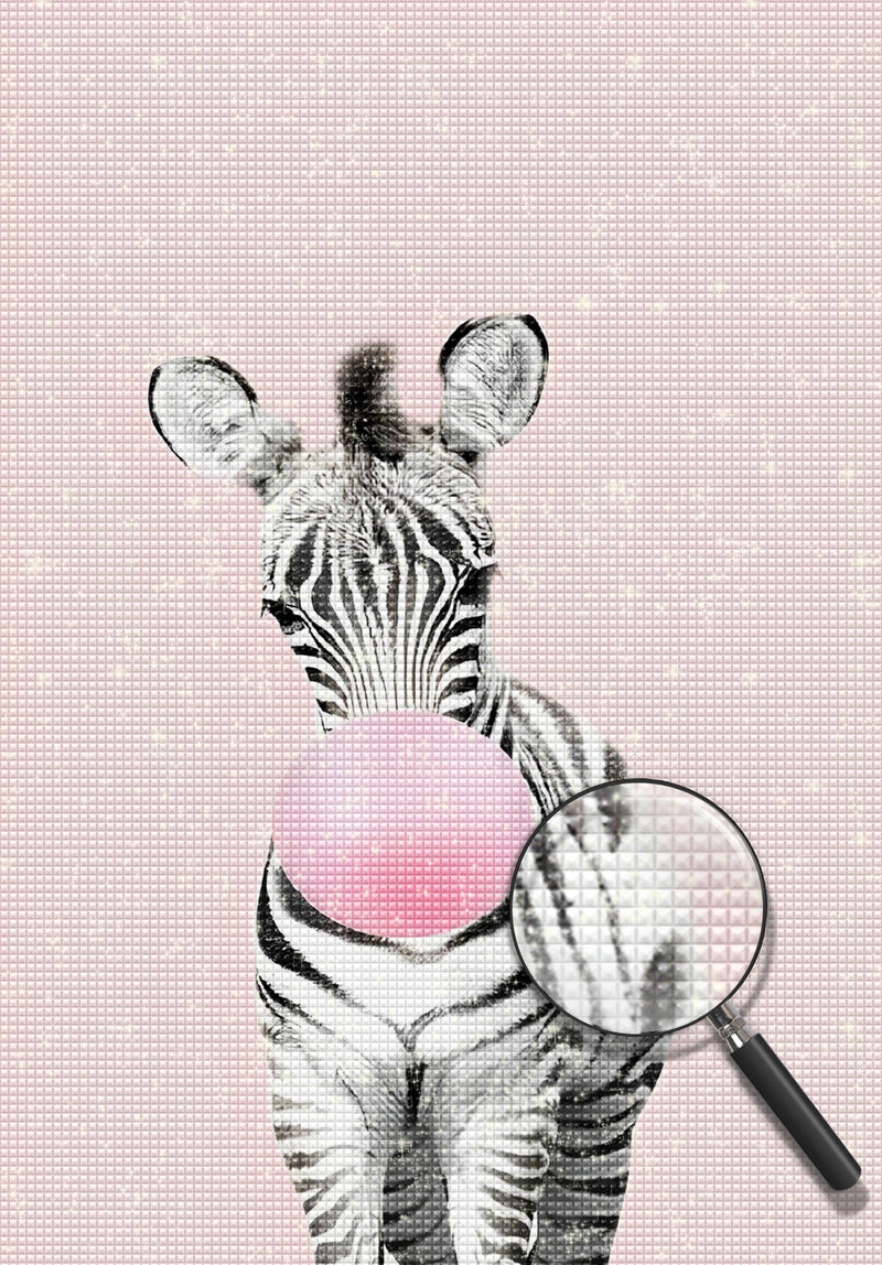 Ballon blasendes Cartoon-Zebra Diamond Painting