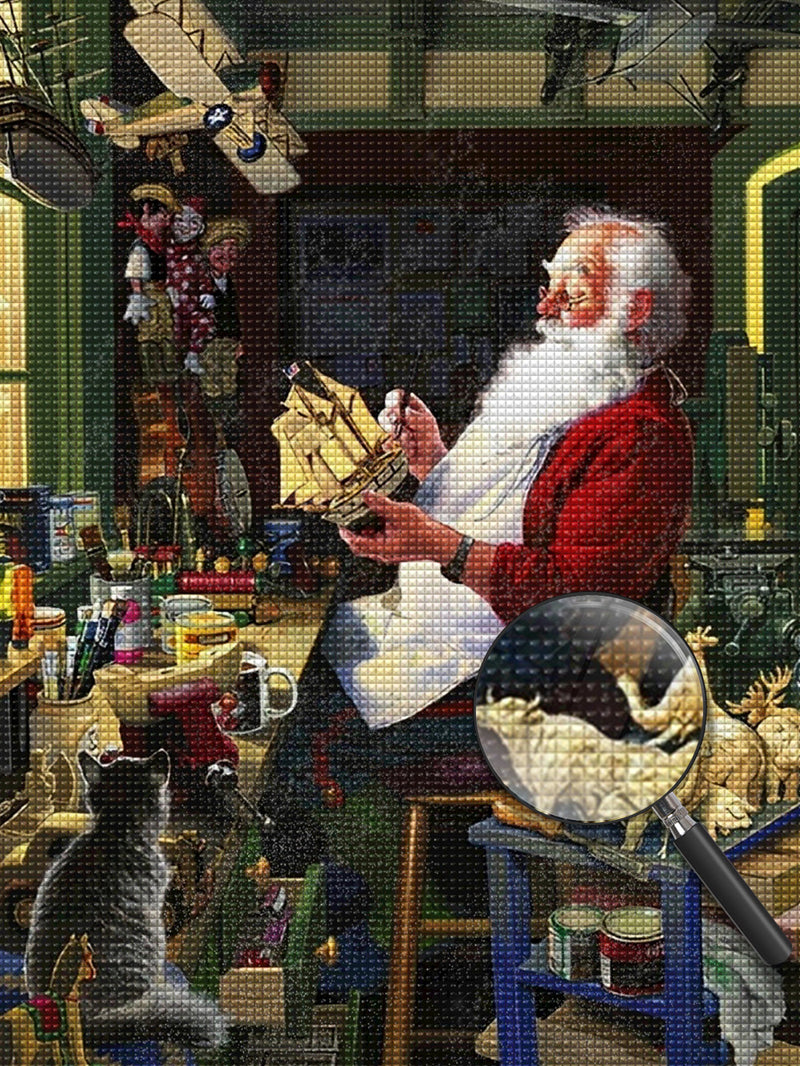 Bastelnder Weihnachtsmann Diamond Painting