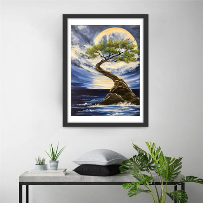 Baum auf dem Meer Diamond Painting