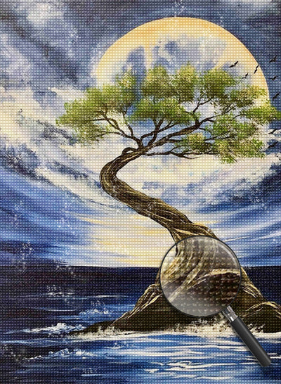 Baum auf dem Meer Diamond Painting