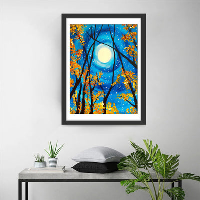 Baum Herbst Mond Diamond Painting